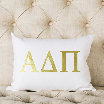 Gold Symbol Sorority Pillow *Licensed* (Choose Insert Type) - Aspen Lane 