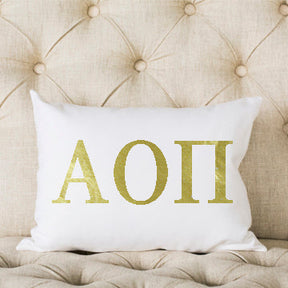 Gold Symbol Sorority Pillow *Licensed* (Choose Insert Type) - Aspen Lane 