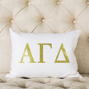 Gold Symbol Sorority Pillow *Licensed* (Choose Insert Type) - Aspen Lane 