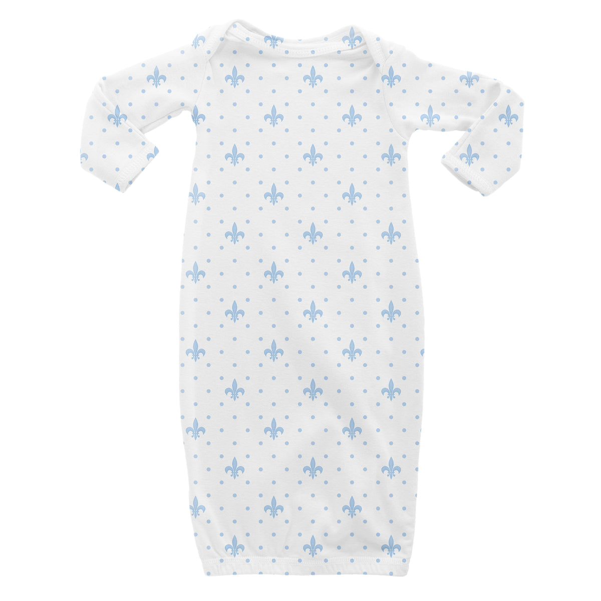 Fleur de Lis Newborn Gown : Baby Blue - Aspen Lane 