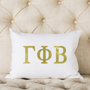 Gold Symbol Sorority Pillow *Licensed* (Choose Insert Type) - Aspen Lane 