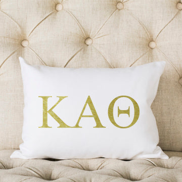 Gold Symbol Sorority Pillow *Licensed* (Choose Insert Type) - Aspen Lane 