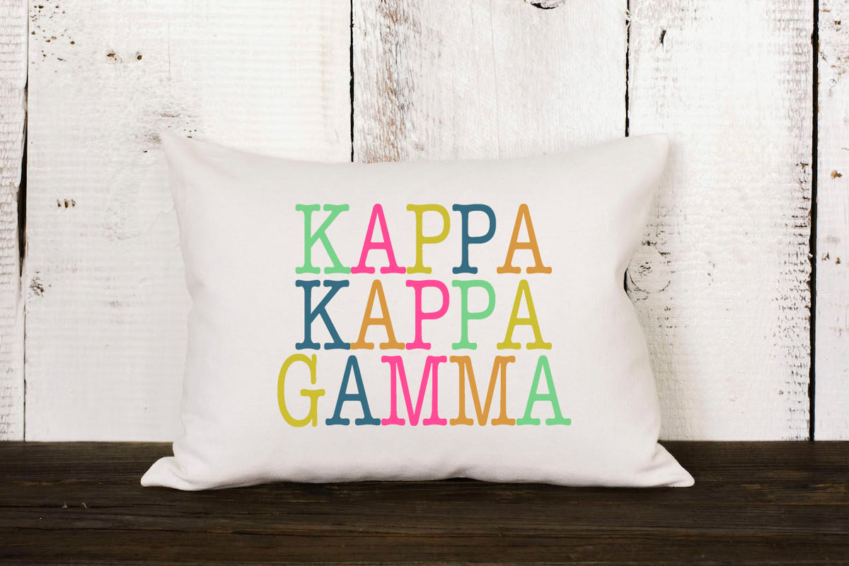 Colorblock Sorority Pillow *Licensed* (Choose Insert Type) - Aspen Lane 