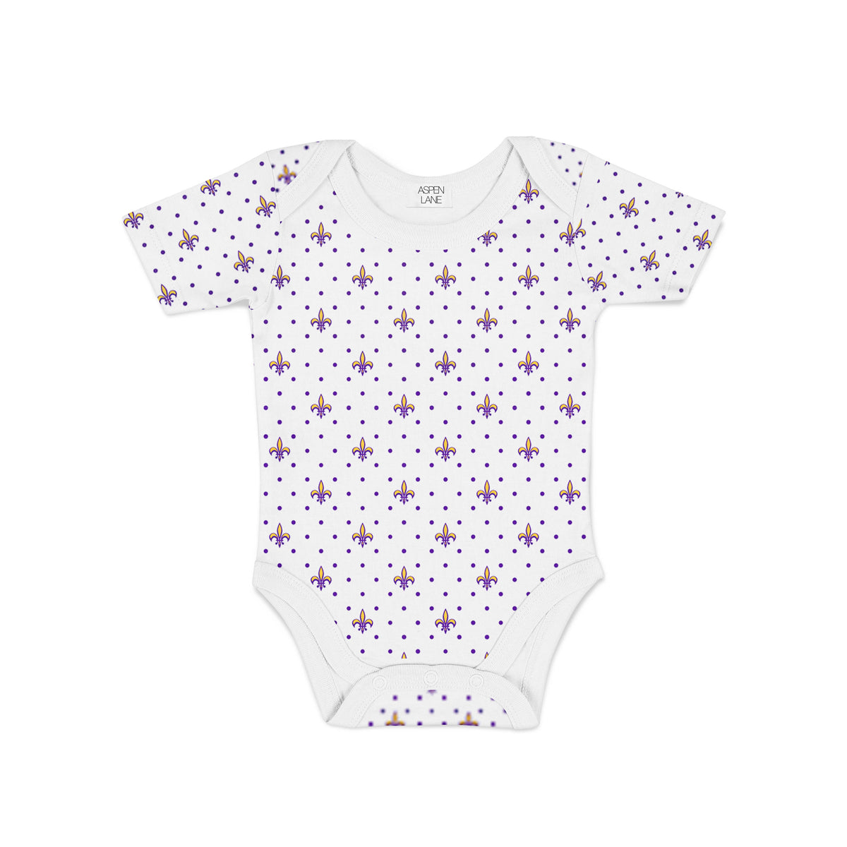 Fleur de Lis Bodysuit : Purple & Gold - Aspen Lane 