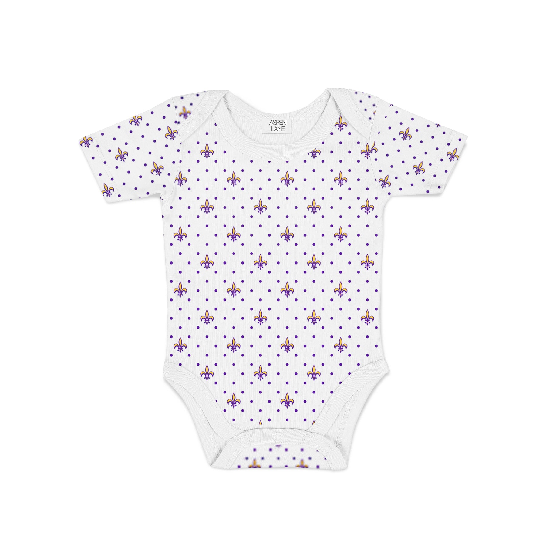 Fleur de Lis Bodysuit : Purple & Gold - Aspen Lane 