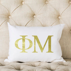 Gold Symbol Sorority Pillow *Licensed* (Choose Insert Type) - Aspen Lane 