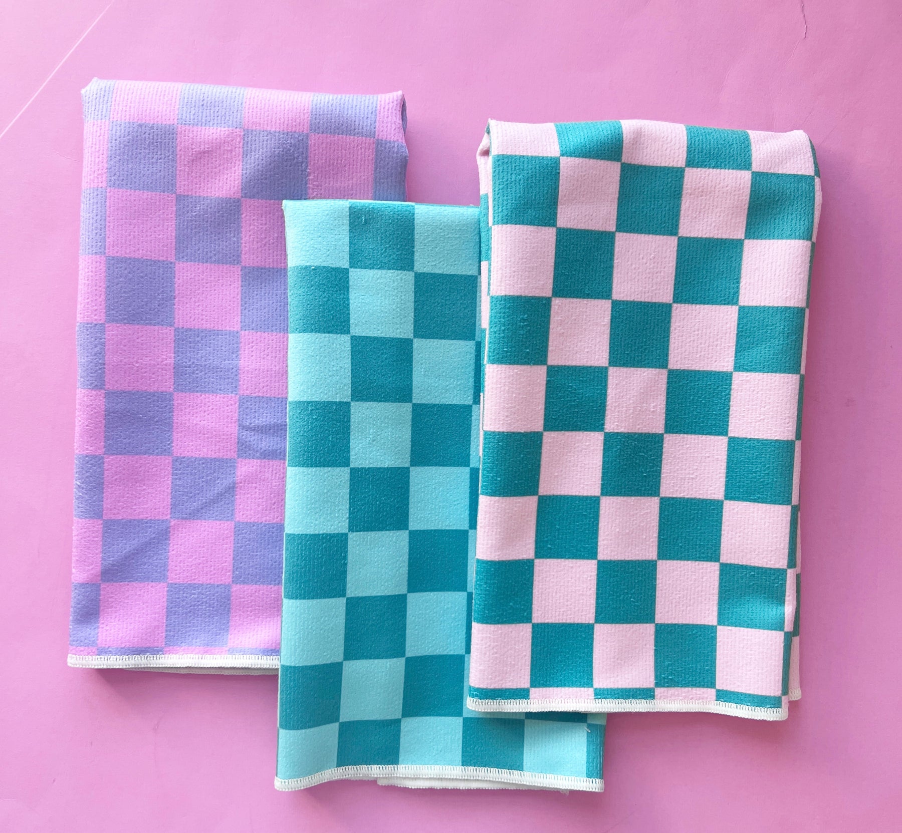 Bright Check Printed Towel | Green Check