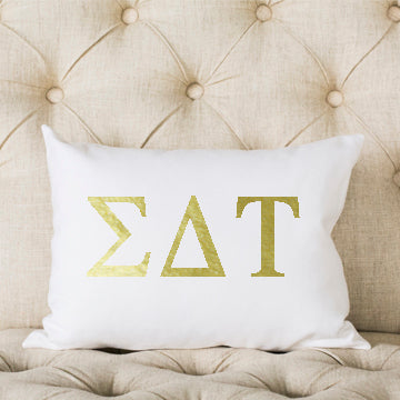 Gold Symbol Sorority Pillow *Licensed* (Choose Insert Type) - Aspen Lane 