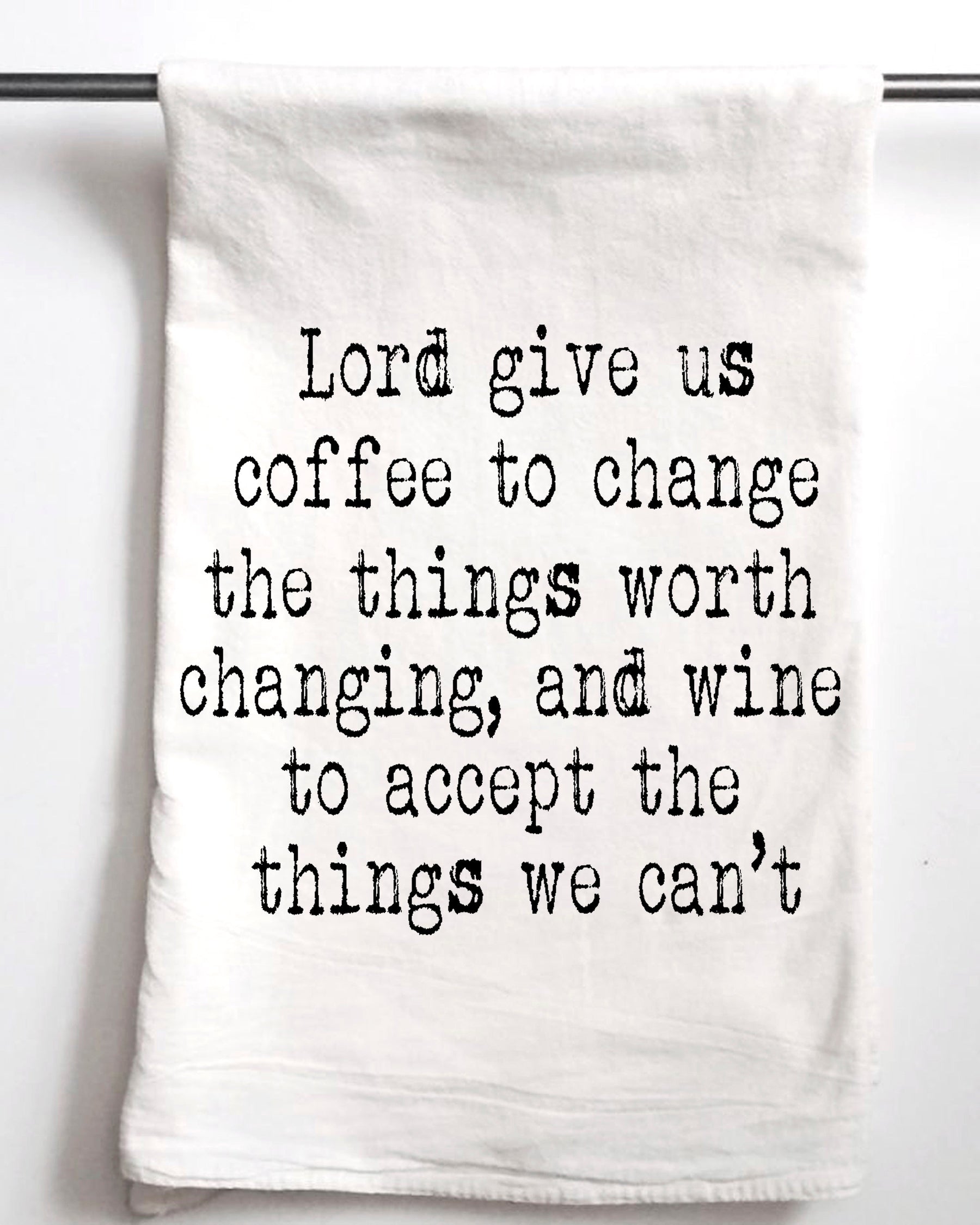 Wine Coffee Serenity Prayer Flour Sack Towel - Aspen Lane 